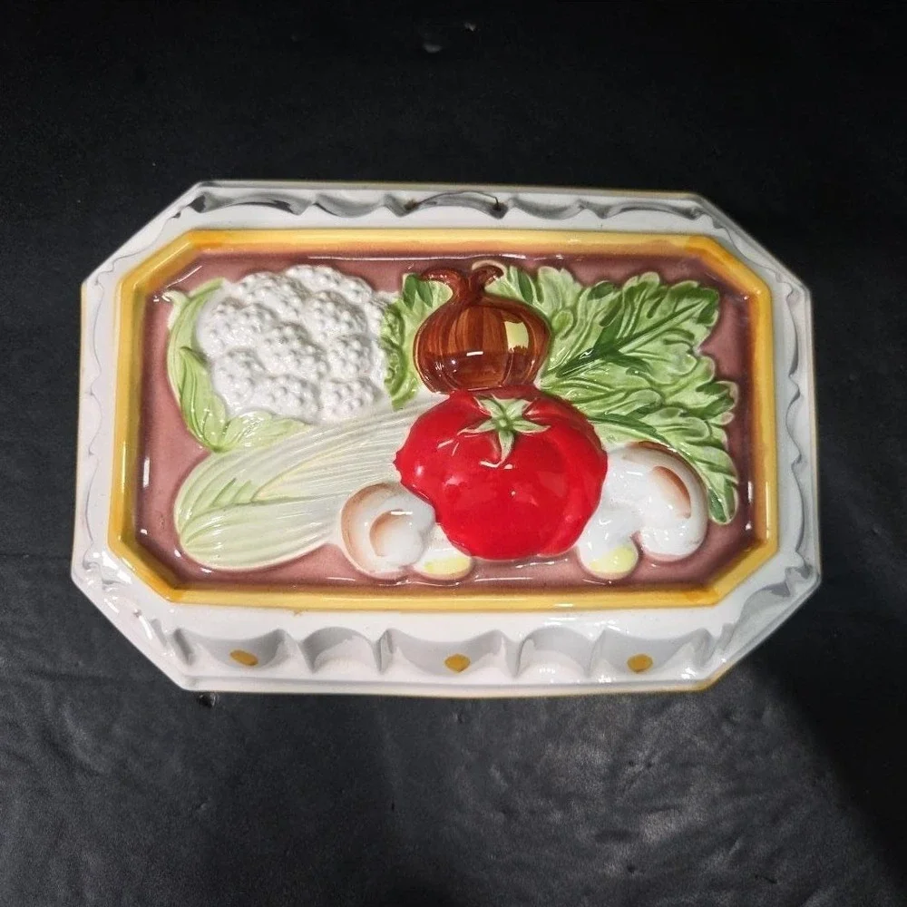 Gailstyn-Sutton‎ Towle Ceramic Vegetable Mold, Vintage Hand Painted Kitchenware